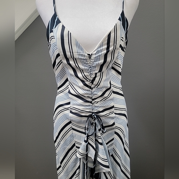 Adelyn Rae Midi Dress Size S Stripes Adjustable Straps Vacation Date Night - Picture 2 of 7